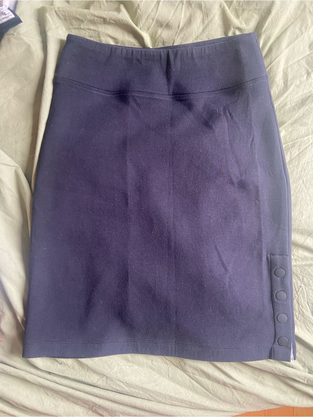 Diadora Black Pencil Skirt with Side Button Detail